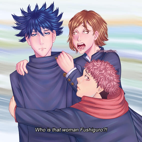 Itadori, Megumi and Nobara from Jujutsu Kaisen